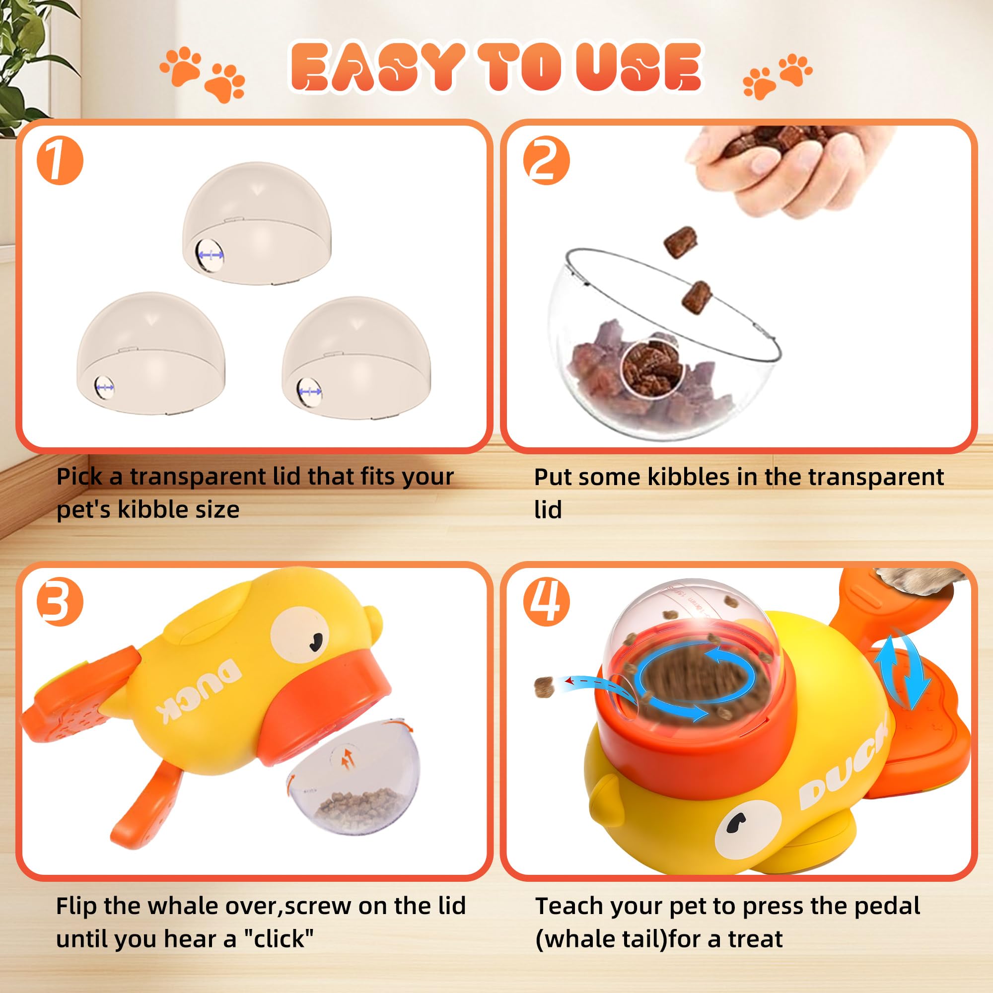CUIZBEE Duck Slow Feeder Puzzle Toy for Dogs and Cats