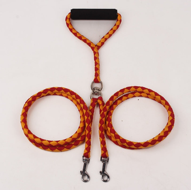 Strong Double-Ended Braided Leash for Dogs