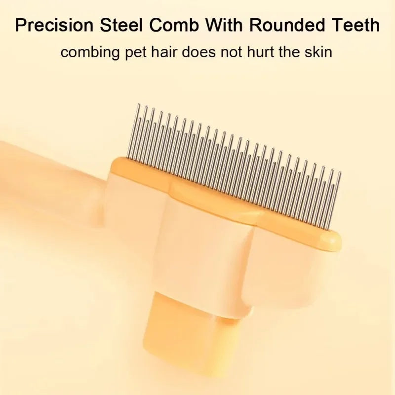 One-Click Self-Cleaning Pets Grooming Brush for Easy Shedding