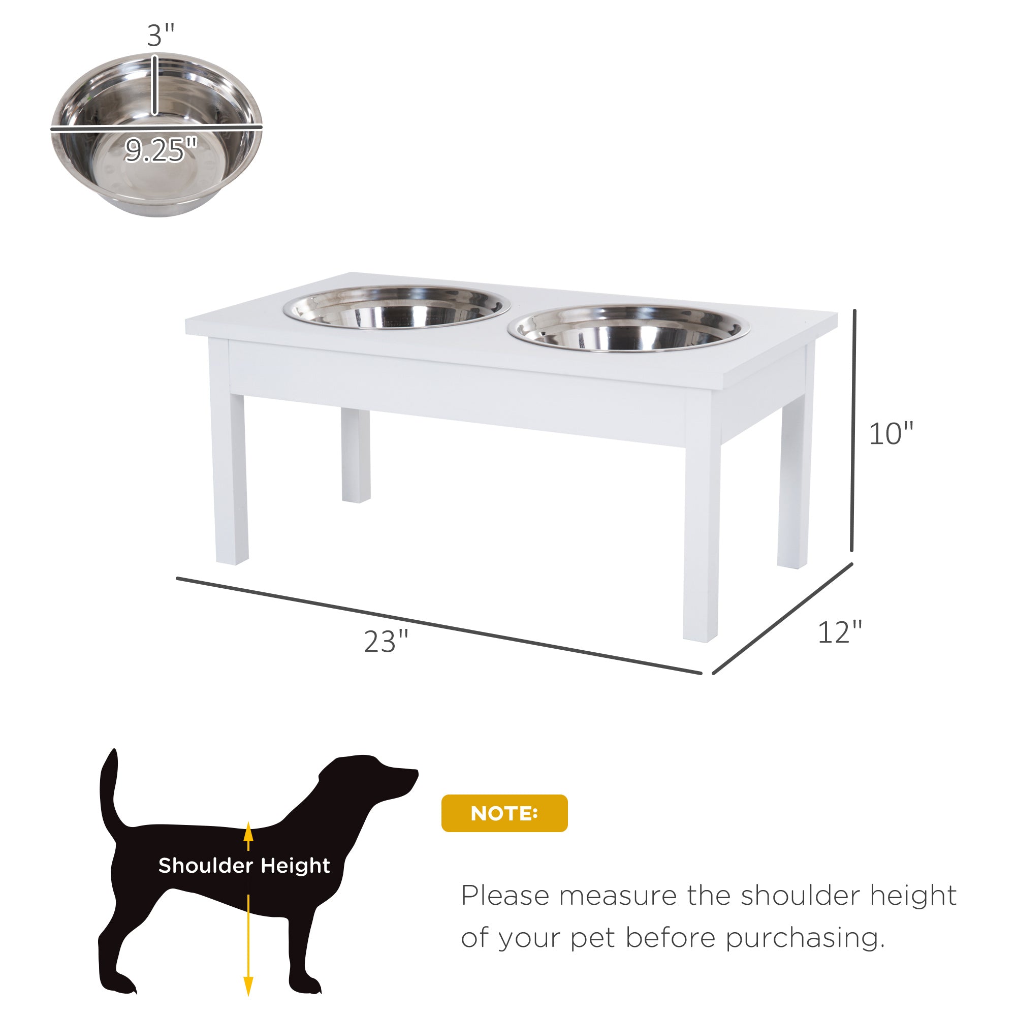 CUIZBEE Dog Bowl Wooden Elevated  Station for Comfortable Feeding, 23"
