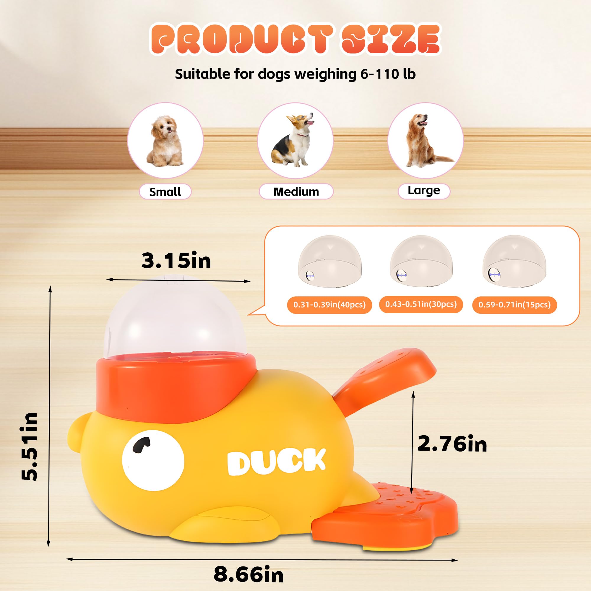 CUIZBEE Duck Slow Feeder Puzzle Toy for Dogs and Cats
