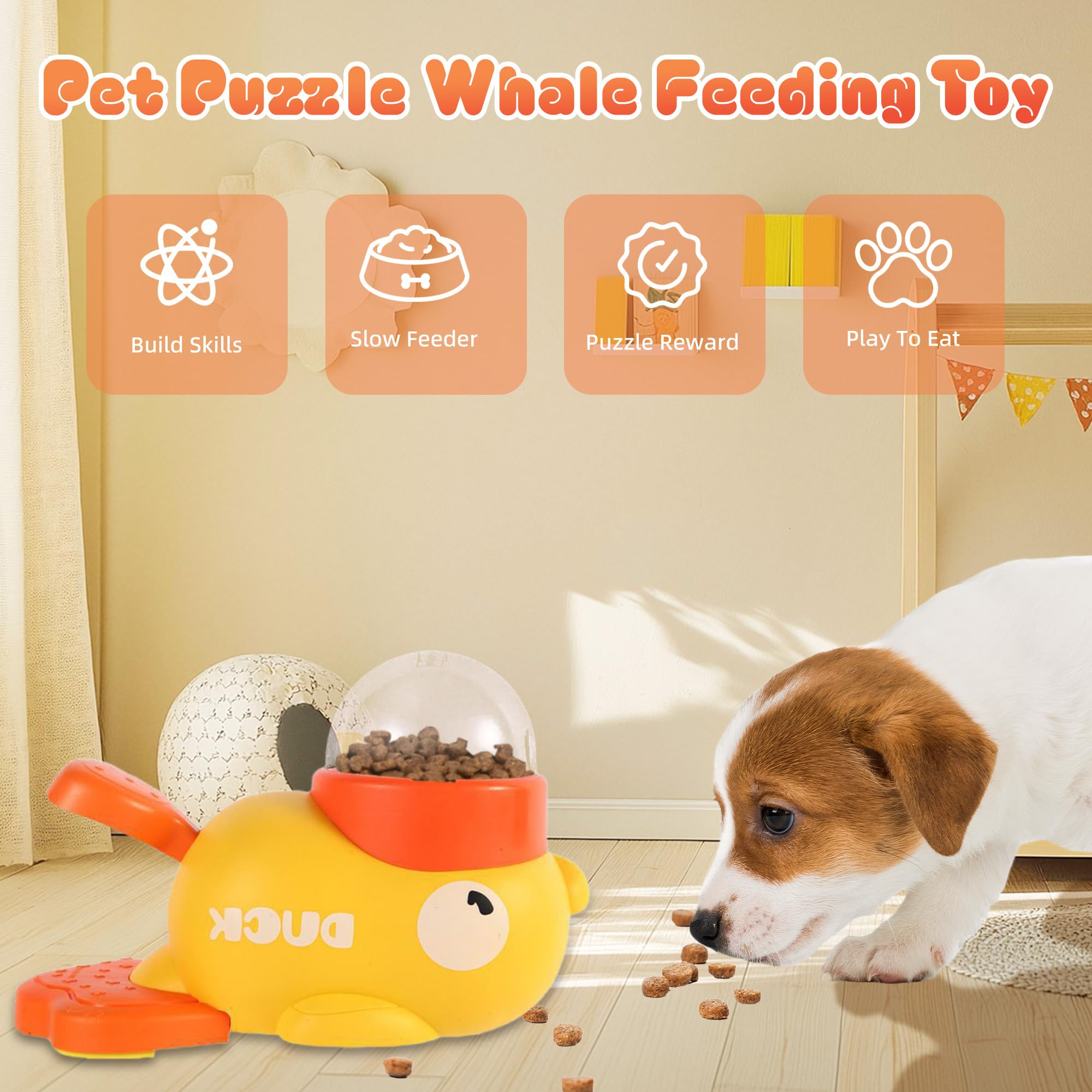 CUIZBEE Duck Slow Feeder Puzzle Toy for Dogs and Cats