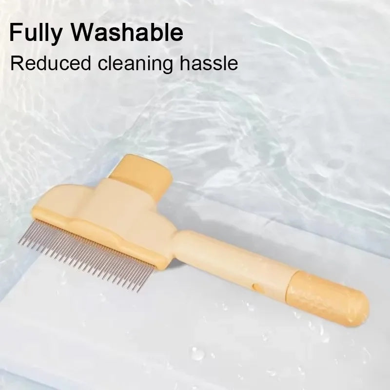 One-Click Self-Cleaning Pets Grooming Brush for Easy Shedding