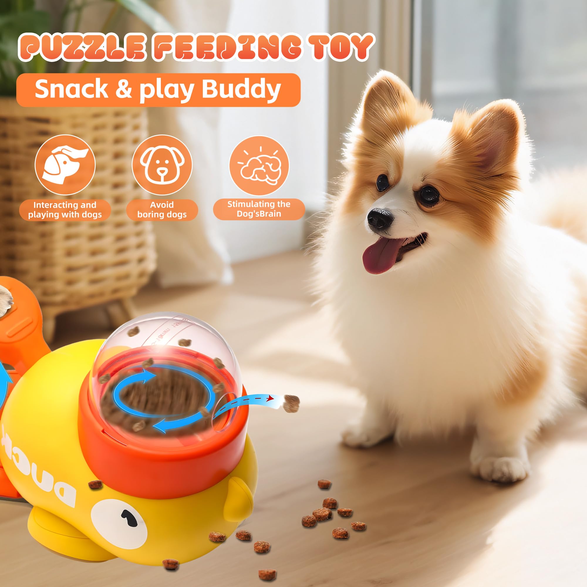 CUIZBEE Duck Slow Feeder Puzzle Toy for Dogs and Cats